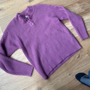Vintage Norm Thompson ribbed rabbit hair blend henley